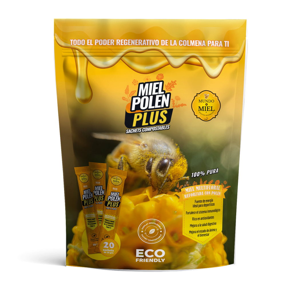 SACHET COMPOSTABLE MIEL + POLEN Doypack 20 unidades