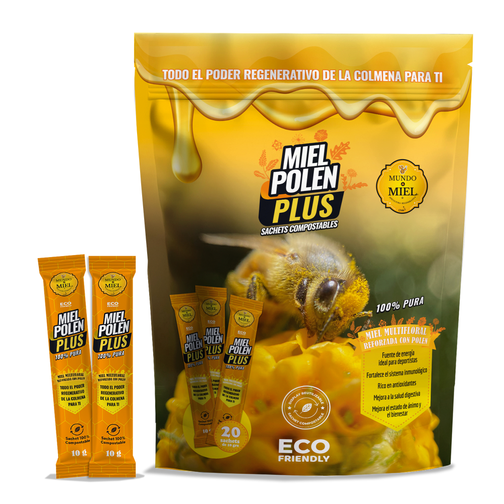SACHET COMPOSTABLE MIEL + POLEN Doypack 20 unidades