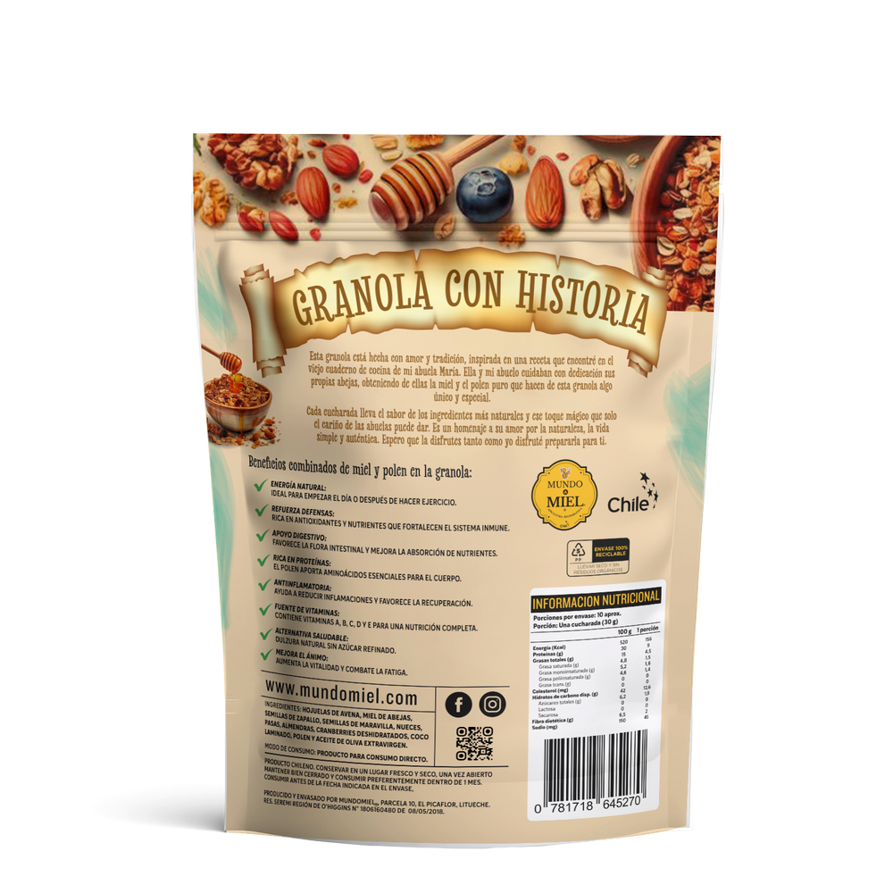 GRANOLA TRADICIONAL MIEL + POLEN