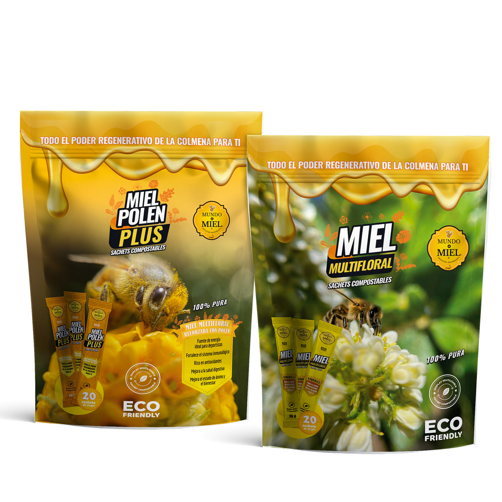 KIT SACHET COMPOSTABLE MIEL + MIEL POLEN DOYPACK